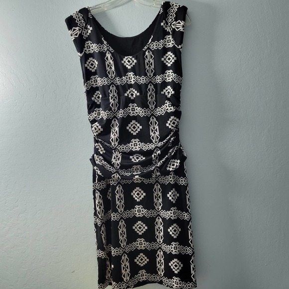 I.N.C International Concept Women's Black Geometric Print Dress Size L 80319-194 - Picture 3 of 5